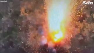 Ukrainian forces blow up Russian tank with one shot in HUGE explosion