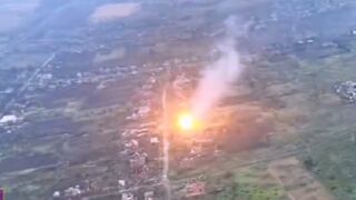 Ukrainian Artillery pounding Russian positions in the East