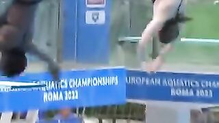 Stunning synchronized diving - Desharne & Amy.