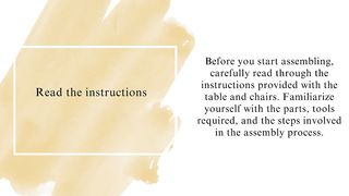 Tips of assembling a table and chairs
