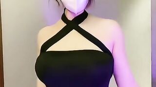Asian girl enjoy dance