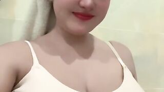 Asian girl have a bath