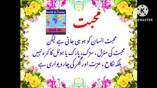 Mohabbat Insan Ko Ho Hi Jati Hai. #Wold in focus #syedali