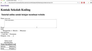 menyelesaikan form html