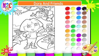 Come on, let's help coloring Dora before going on a trip