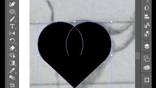 how to make a logo easily with heart and horn elements