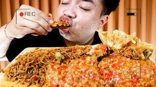 MUKBANG SPICY NOODLES AND SPICY CHICKEN LEVEL MAX