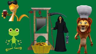 Lion- Halloween- Lizard- Frog- Green Screen Best HD Cartoon Green Screen Video.