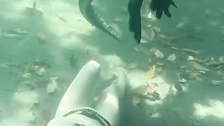 Under the water....