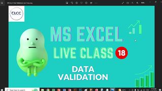 MS Excel Data Validation Live Class