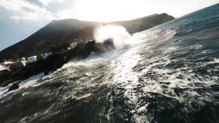 Stromboli Volcano _ flight through erupting lava
