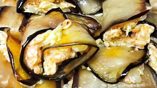 Рецепт#баклажаные рулетики с начинкой