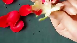 Easy trick to string Jasmine flowers_????Rose petals garland_Rose veni_Jasmine flowers garland #shorts.