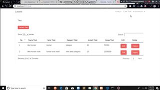hapus tiket dalam modul laravel