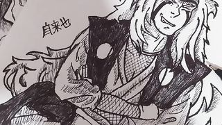 Anime Drawing | Jiaraya The Legend Of Sanin Coloring With IbisPaintX