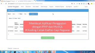 Cara Membuat Aplikasi Penggajian dengan PHP dan MySQL - Koding Cetak Gaji Pegawai