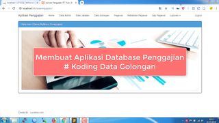 Cara Membuat Aplikasi Penggajian dengan PHP dan MySQL - Koding Data Golongan