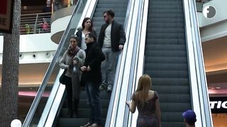 What happens when you touch a stranger on the escalator?