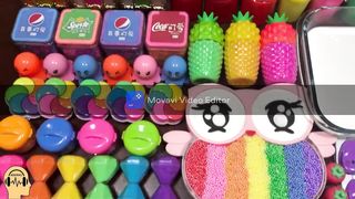 SATISFYING WITH CLAY PIPING BAG  FOAM SLIME and GLITTER Mixing Random Things Into GLOSSY Slime