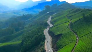 A picturesque road in Kerala, India.