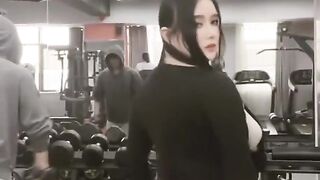 Perfect asian girl in gym