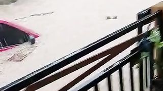 Floods hit the city of Manado