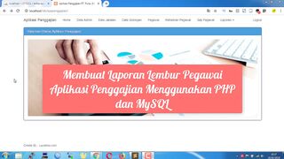 Membuat Laporan Lembur Pegawai Dengan PHP dan MySQL - Aplikasi Penggajian