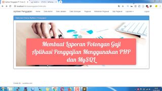 Membuat Laporan Potongan Gaji Menggunakan PHP dan MySQL - Aplikasi Penggajian.