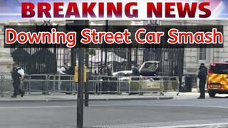 Mighty car smash at 10 downing street front gate