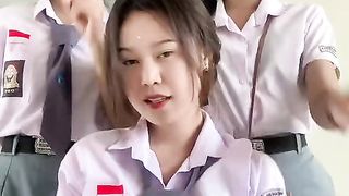Cute asian student