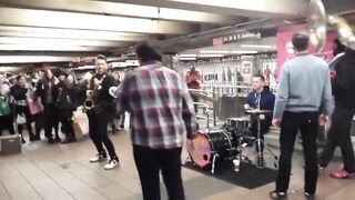 the coolest saxophone subway band ever