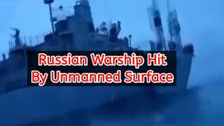 Russian warship hit by unmanned surface
