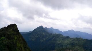 Time lapse of clouds moving over the mountain