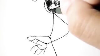 Anime Drawing | Tsunayoshi Sawada Drawing Stick Man be A Good Art