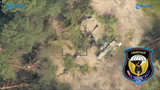 the horror of the Russian Lancet drone attack, destroying the howitzer donated by NATO to Ukraine