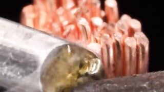 wire tinning close up