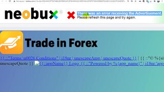 How To Solve error receiving the Advertisement on Neobux - refresh page and  View on Neobux