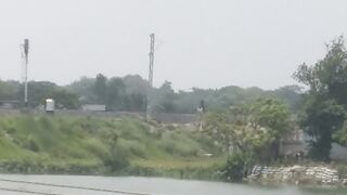 Final stage of work indian railway in jhanjharpur to laukha railway line.