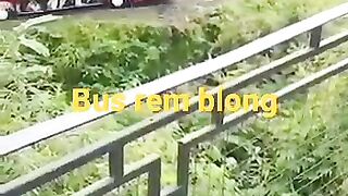 the bus brake failed and plunged into the river