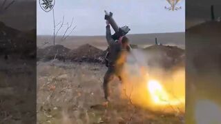 Ukraine's 95th Air Assault Brigade firing a Martlet MANPADS at an Orlan-10 UAV