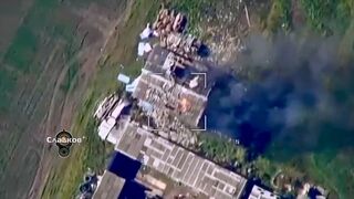 Russian Lancet loitering munition strike on a Ukrainian Osa TLAR
