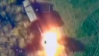 Russian Lancet loitering munition strikes on a Ukrainian tank and M777 howitzer