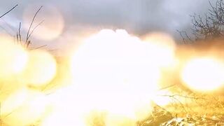 Ukrainian T-64BM2 Bulat Tank working on Russian positions