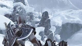game series Kratos Finds Jormungandr SLEEPING In MIDGARD (World Serpent) Giant Snake Scene - God Of War Ragnarök