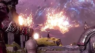 game series Surtr DESTROYS ASGARD Scene (Ragnarök) - God Of War Ragnarök