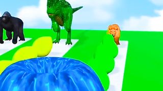 Fountain Cartoon Game  cat dog lion