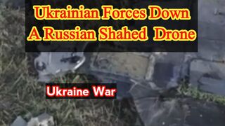Ukrainian forces down a Russian Shahed drone