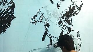 Deadpool best art by handmade drawing.