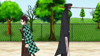 Tanjiro vs Katana Man - Dc2 Animation.