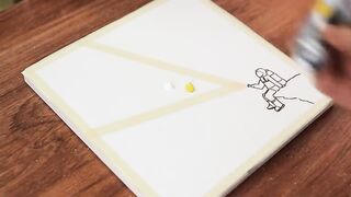 Spaceman Looking for Earth｜Acrylic Painting on Canvas Step by Step #367｜Satisfying Masking Tape ASMR